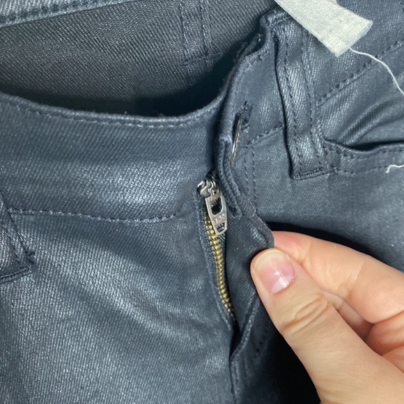 Madewell Skinny Skinny black coated Moto jeans size 26 - Picture 6 of 15